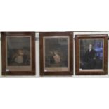 Three 19thC coloured engravings: to include 'Prelude de Nina' 12'' x 15'' framed TOS9