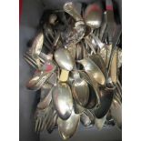 Silver plated cutlery and flatware: to include Old English pattern table forks OS4