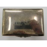 A silver snuff box of rectangular ogee form,