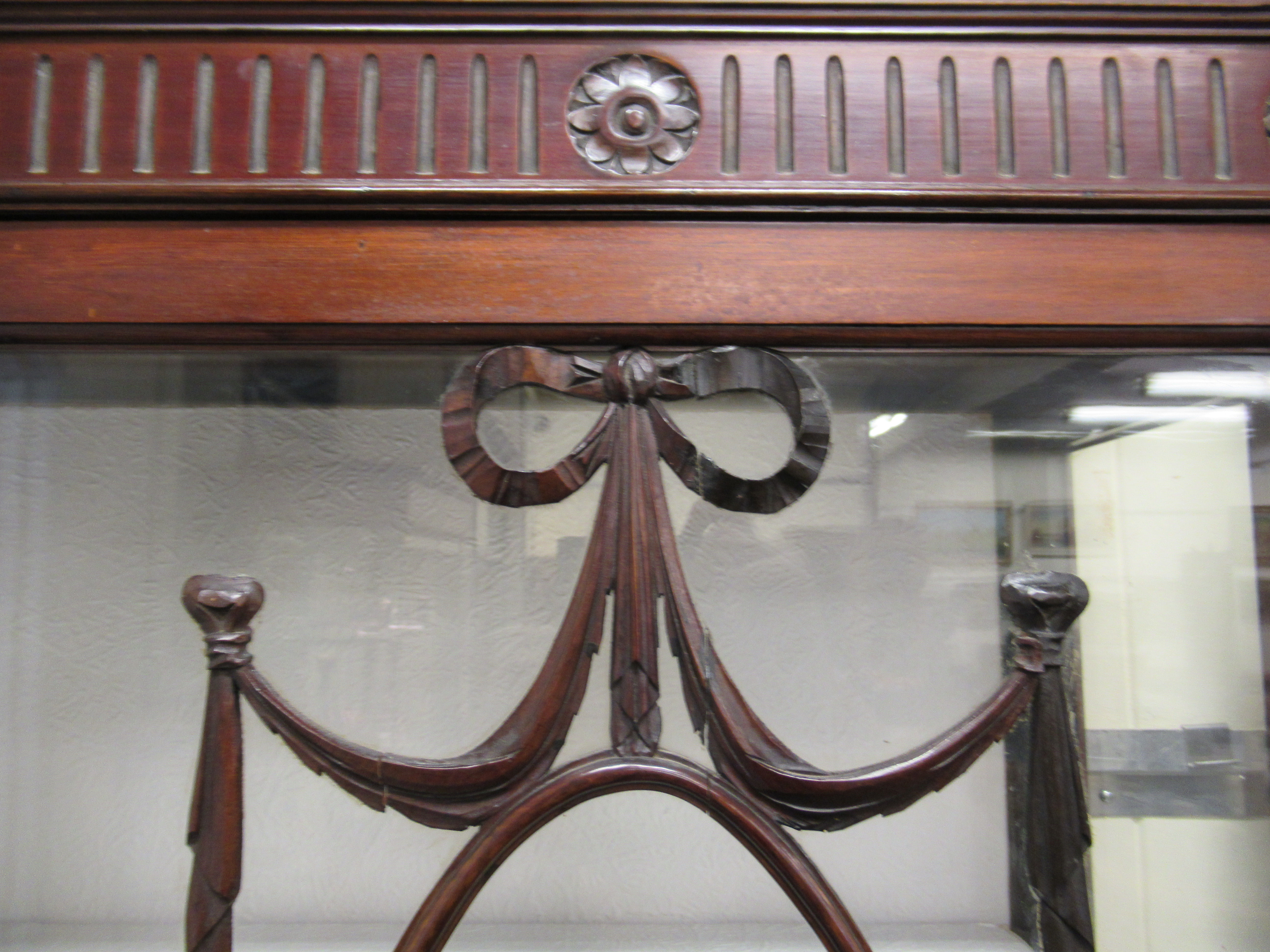 An Edwardian mahogany display cabinet with a pair of glazed doors, over a bow front, - Image 3 of 4