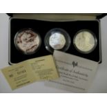 A set of three Royal Mint silver proof coins 1991-1995 World War II 50th Anniversary OS10