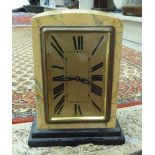 A 1930s Art Deco marble cased mantel timepiece;