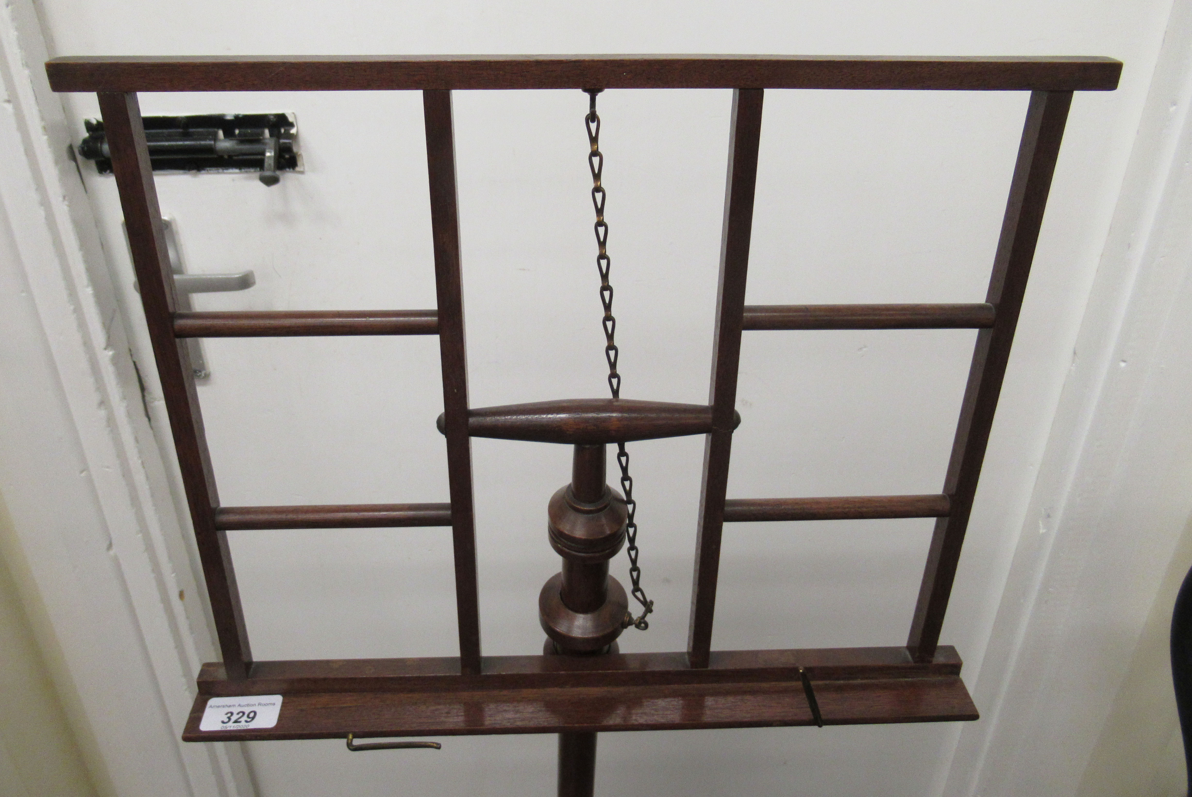 A 20thC mahogany and stained beech music stand, - Image 2 of 2