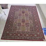 An Ikea Valby Ruta machine made rug, decorated with boxes of floral designs,