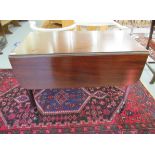 A late 19thC mahogany Pembroke table with an end drawer, raised on ring turned,