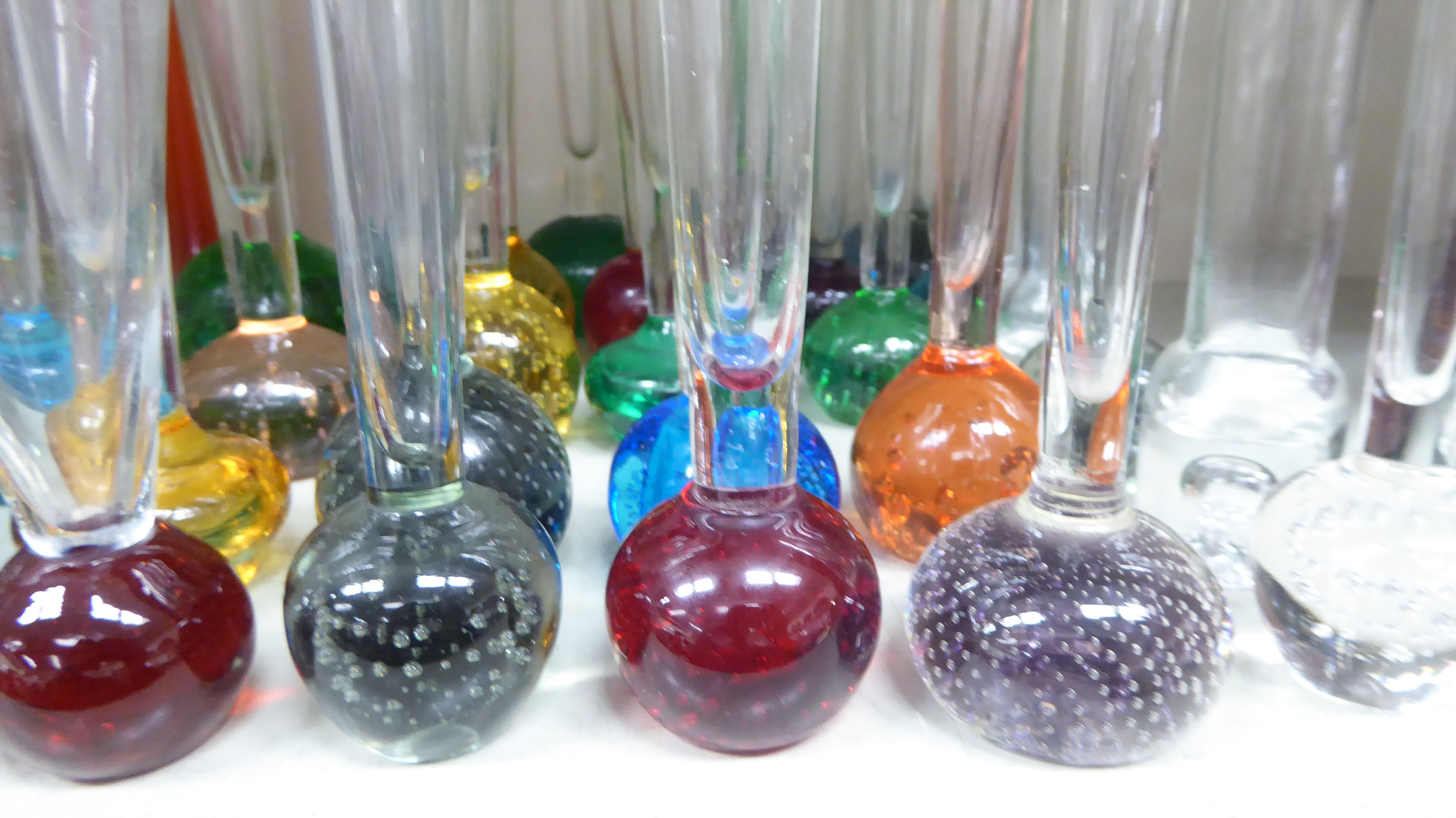 20thC clear and coloured stemmed specimen vases largest 10. - Image 3 of 4