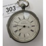 A silver cased pocket chronograph, the movement inscribed Stuart Dawson & Co,