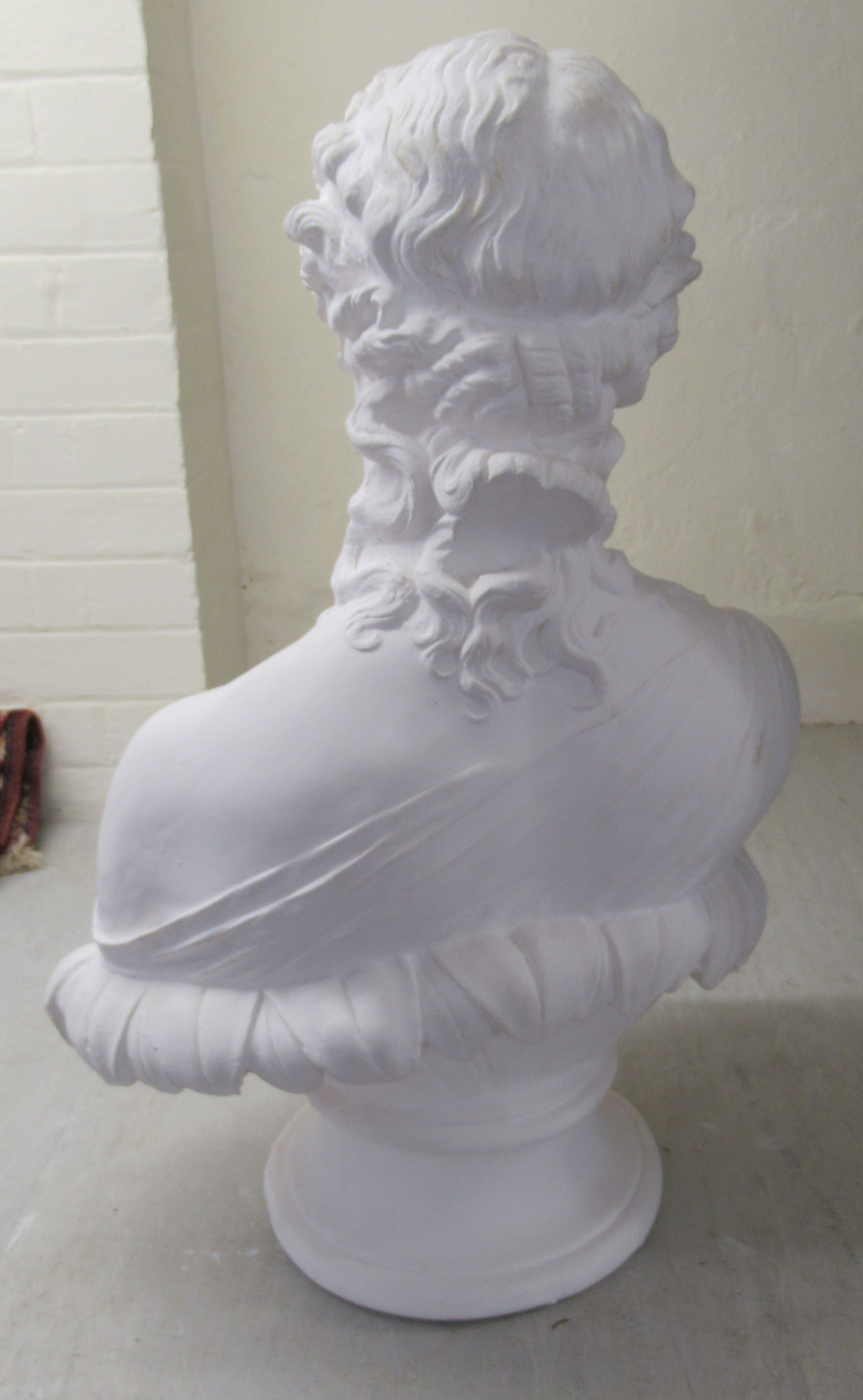 A modern white chalk/plaster bust, - Image 3 of 4