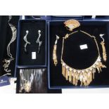 Swarovski crystal jewellery: to include a fan design brooch,