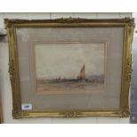 After Copley Fielding - sailing ships on choppy seas watercolour bears a signature & dated 1806