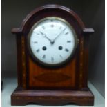 An Edwardian inlaid mahogany cased bracket clock,