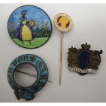 Four enamelled Royal and other badges: to include one for the 1953 Coronation OS10