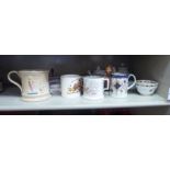 Ceramics: to include a late 18thC Worcester Flight porcelain tea bowl OS1