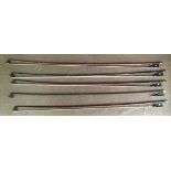 Five violin bows,