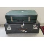 Two similar 'vintage' hard suitcases 7''h 20''w and 7''h 26''w CA