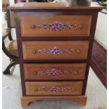 A modern painted pine four drawer dressing chest, raised on bracket feet 42.