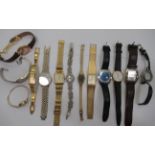 Wristwatches: to include a Storm gilt metal cased bracelet watch,