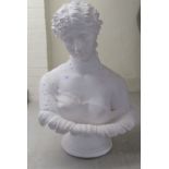 A modern white chalk/plaster bust,