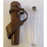 An early 20thC huntsman's glass flask of shouldered, tapered form,
