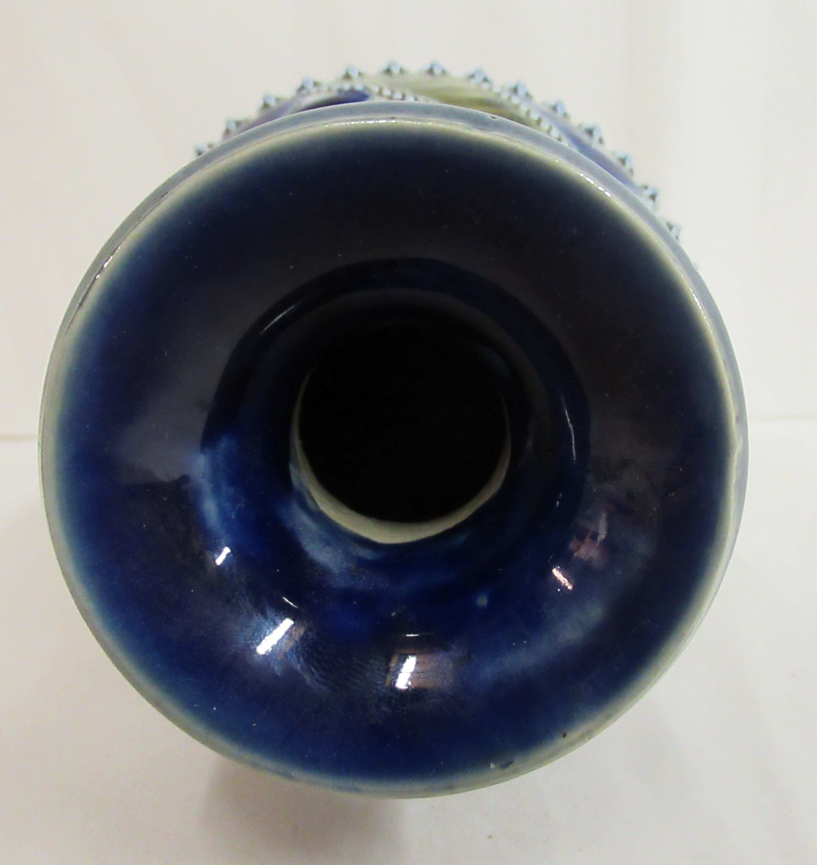 A Doulton Lambeth blue, grey and green glazed stoneware vase of baluster form, - Image 5 of 6