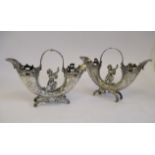 A pair of late Victorian silver centrepiece epergnes,