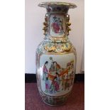 A late 19thC Canton Export porcelain vase of shouldered, baluster form,