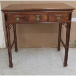 A Chippendale inspired mahogany architect's table with a hinged top,