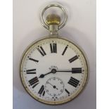 An early 20thC nickel plated cased traveller's pocket watch,