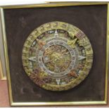 Attributed to Giovanni Scheoman - 'Aztec Calendar' a fusion of bronze, brass, copper,