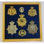 Seven various Scottish regimental helmet and other badges,
