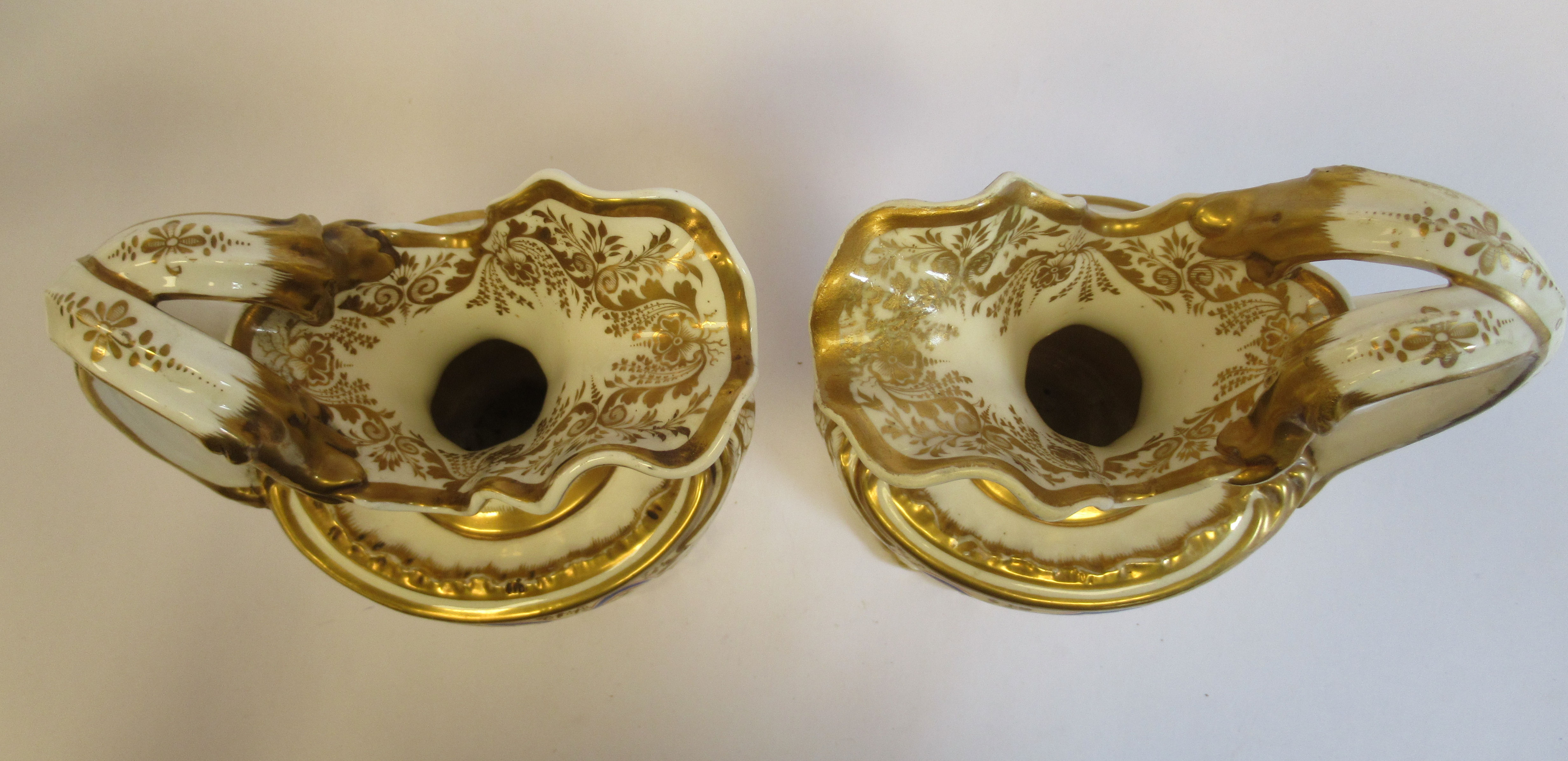 A pair of Copeland Garrett Felspar porcelain ewers with bowl shaped bodies and drawn loop handles, - Image 3 of 6