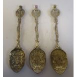 A pair of late Victorian Scottish silver and parcel gilt presentation spoons,