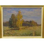 * Mawkeeb (Russian) - 'Ocehb' a landscape with trees oil on canvas bears initials, dated '87,