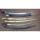 Three copies of 19thC sabres,