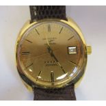 A 1970s Longines Admiral 9ct gold monocoque cased wristwatch,