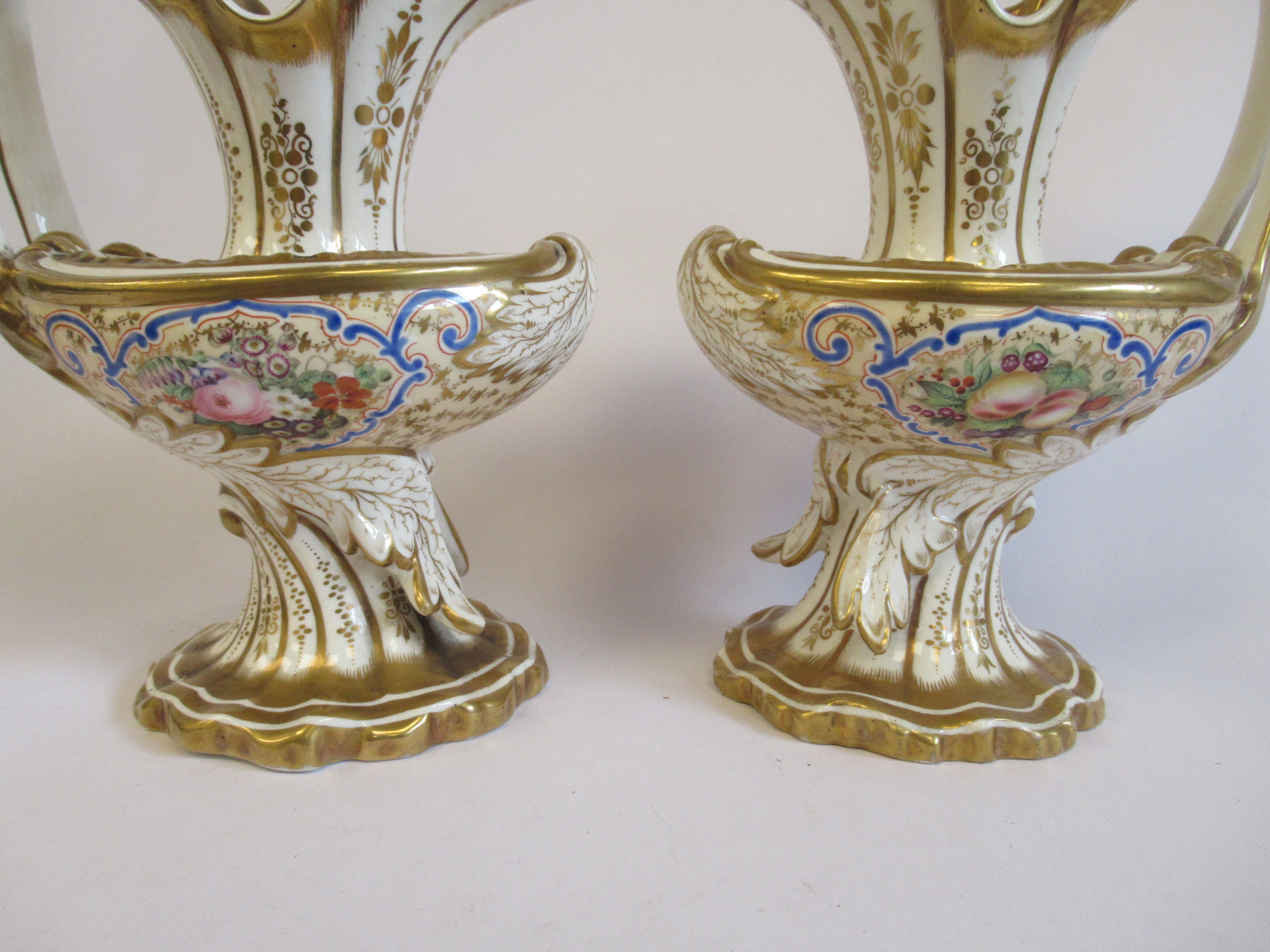 A pair of Copeland Garrett Felspar porcelain ewers with bowl shaped bodies and drawn loop handles, - Image 4 of 6