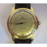 A 1950s Omega Seamaster 18ct gold cased wristwatch,