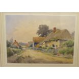 Sylvester Stannard - 'Granfield Village Bedfordshire' watercolour bears a signature & label verso