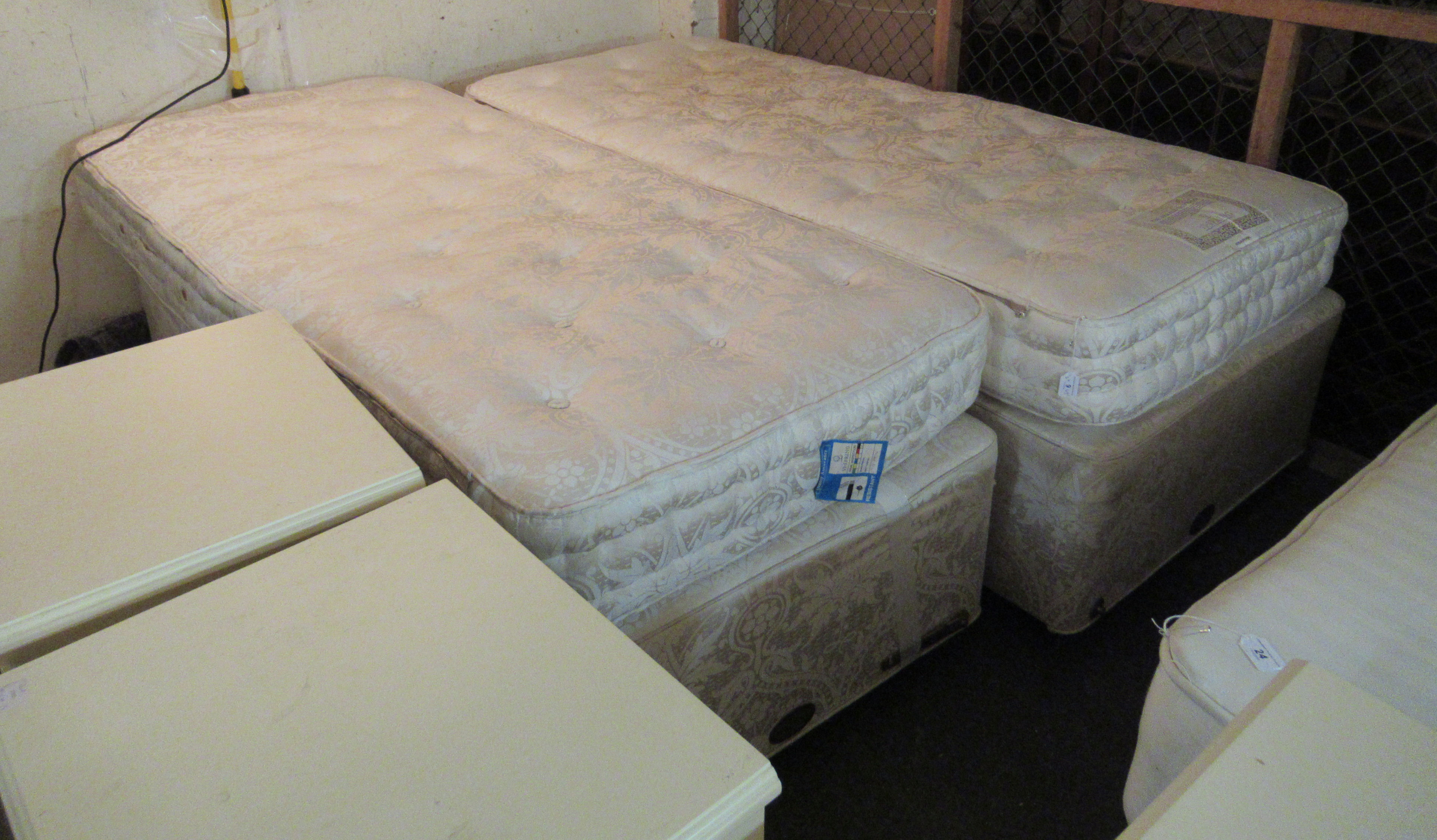 Two single Vispring single mattresses,