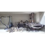 Silver plated ware: to include an oval pedestal cake basket;