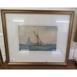 Late 19thC British School - sailing ships on a choppy sea watercolour bears an indistinct