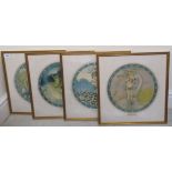 A set of four coloured prints - 'Spring', 'Summer',