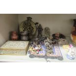 A mixed lot of Oriental and other metalware and other collectables: to include an Indian white