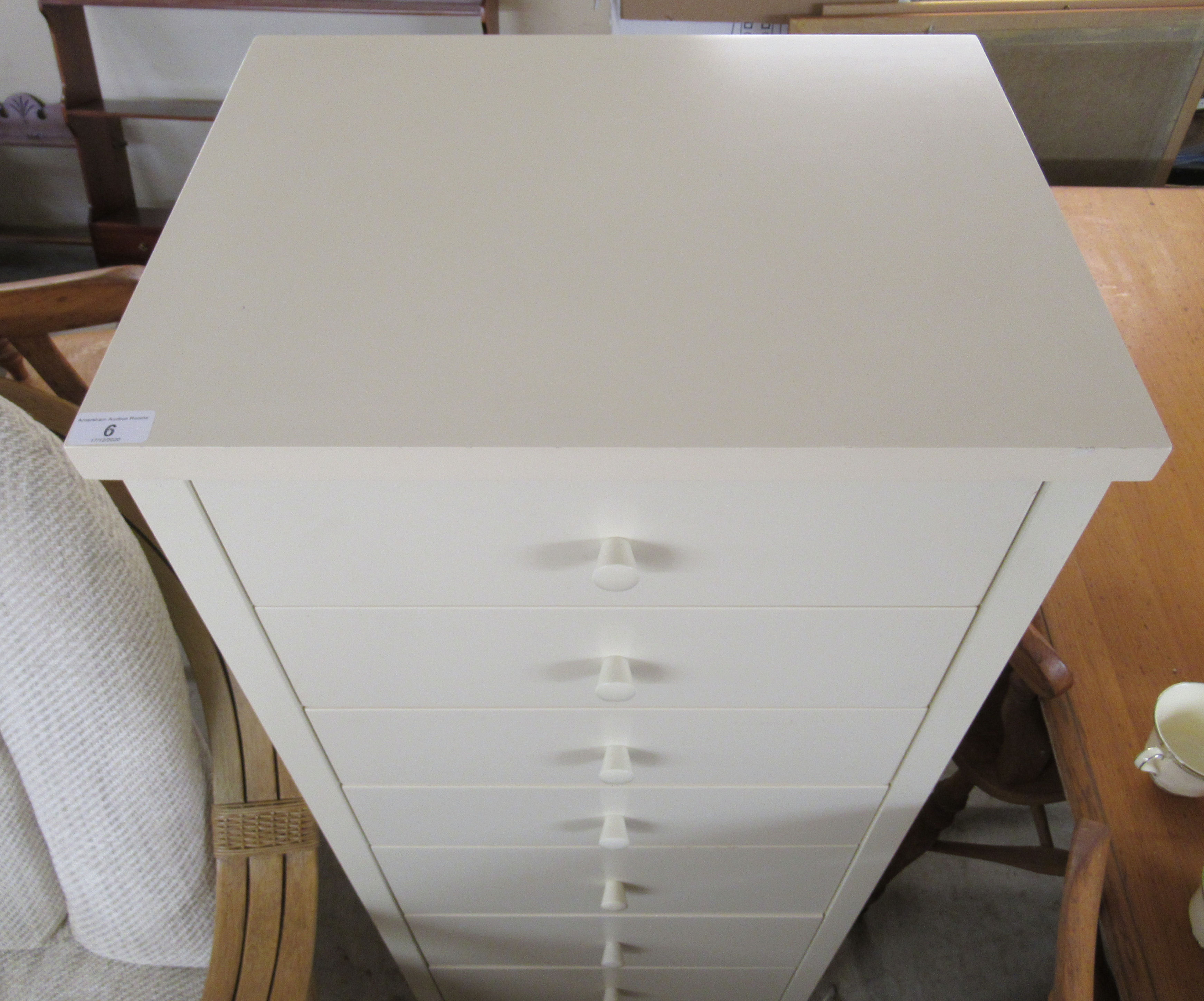 A John Lewis cream coloured painted seven drawer pedestal chest, - Image 2 of 2