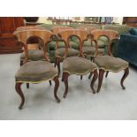 A set of six early/mid 19thC mahogany framed dining chairs,