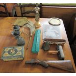 A mixed lot: to include a carved hardwood pen tray;