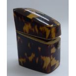 An 'antique' tortoiseshell clad ring casket,