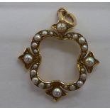 A Victorian yellow metal, open frame,