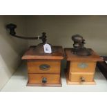 Two similar Continental artisan box design coffee bean grinders OS7