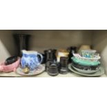 20thC domestic and decorative ceramics: to include a cream and sand coloured Cornishware milk jug;